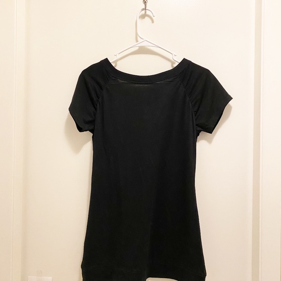 Nevada Black Henley Tee Pearly White Buttons S - Picture 2 of 6